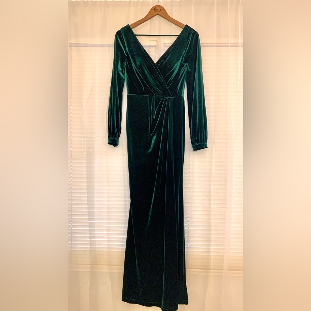 Revelry Vera Velvet Dress -Emerald - 613 - Regular Maxi